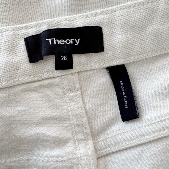 THEORY • Dyed Denim 5-Pocket Flare Jean in Ecru - Picture 8 of 11